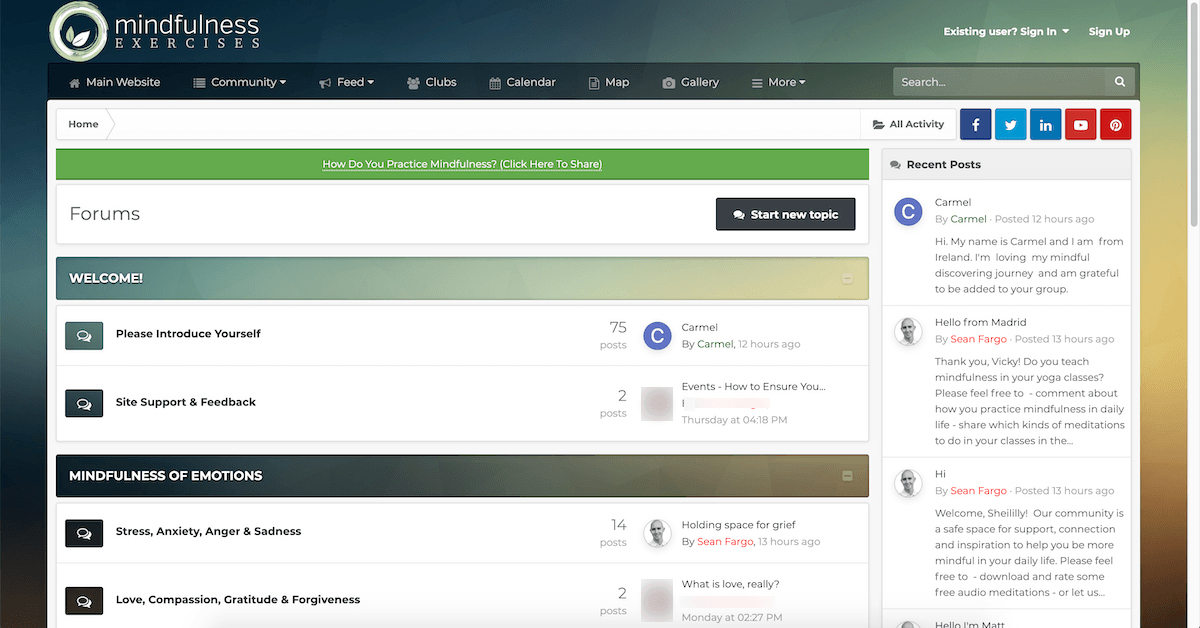 New Mindfulness Community for Support, Connection & Inspiration — Mindfulness Exercises Community