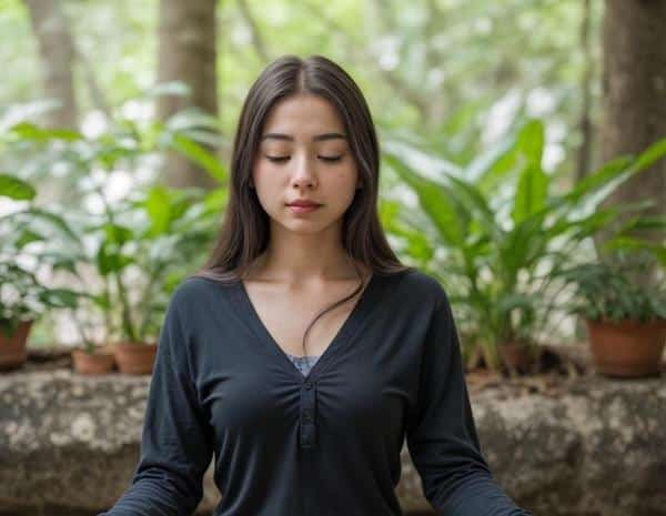 100 Affirmations for Anxiety: Finding Peace and Serenity — Anxiety Affirmations Woman Meditating