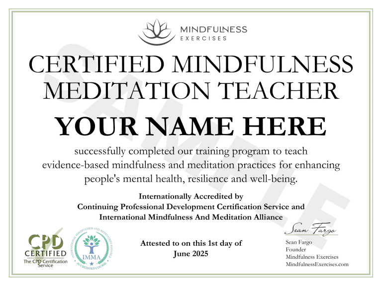 Mindfulness Meditation Teacher Certification