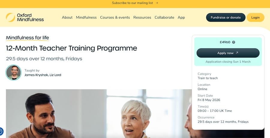 Mindfulness-Based Cognitive Therapy (MBCT) Teacher Training, Oxford Mindfulness Centre Mindfulness-Based Cognitive Therapy (MBCT) Teacher Training, Oxford Mindfulness Centre