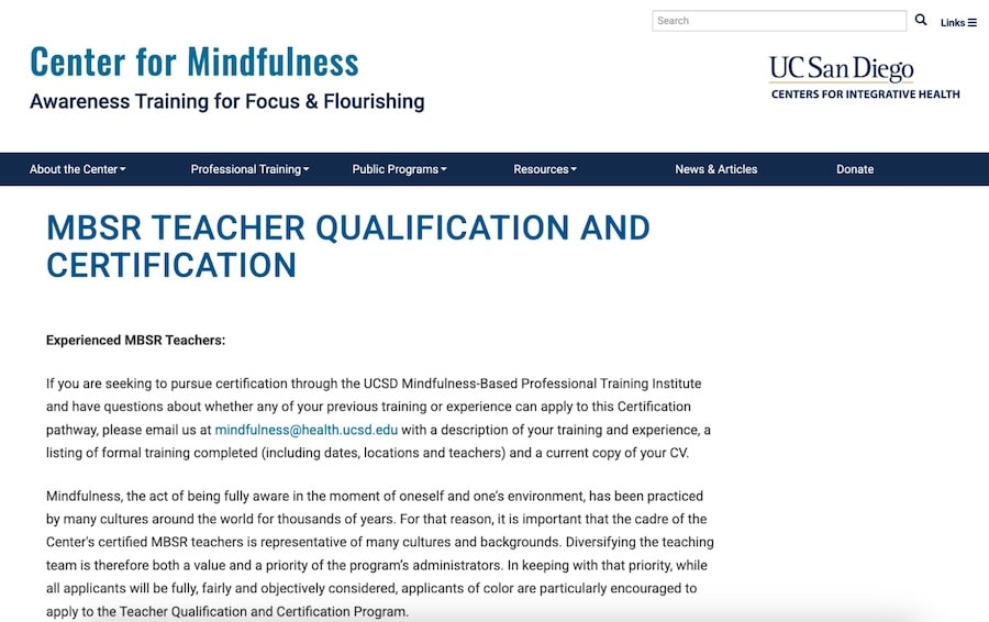 Mindfulness-Based Stress Reduction Teacher Certification - UC San Diego Center for Mindfulness 10 Best Mindfulness Certification Programs (Expert-Selected) β Mindfulness Based Stress Reduction Teacher Certification Uc San Diego Center For Mindfulness