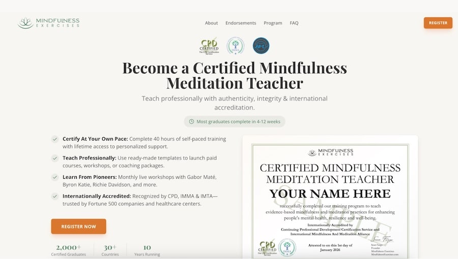 Mindfulness Meditation Teacher Certification Mindfulness Meditation Teacher Certification Program - Mindfulness Exercises