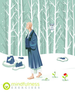 Zen Monk Walking